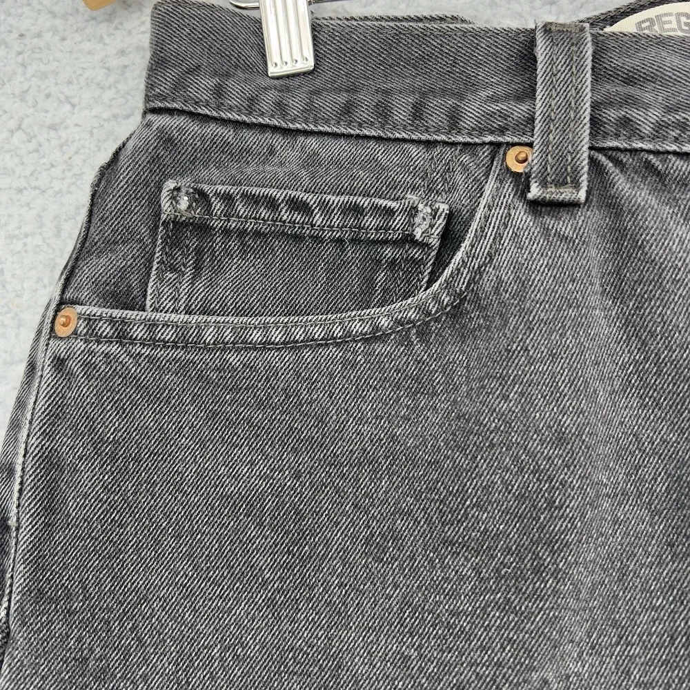 Levi's 505 Regular Fit Jeans Mens 33x32 Black Gray Denim Straight Leg Button Fly